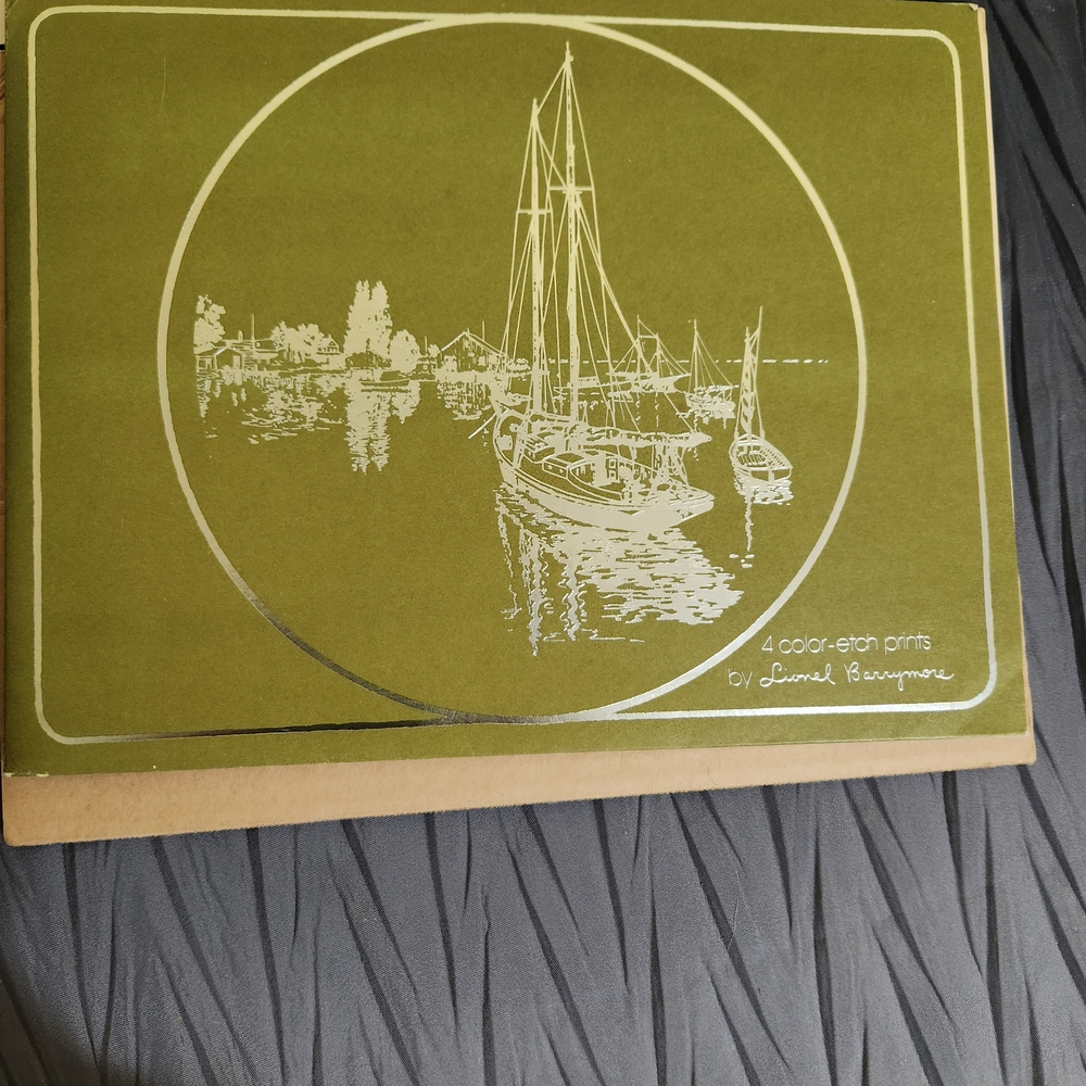 4 Color-Etch Art Prints By Lionel Barrymore